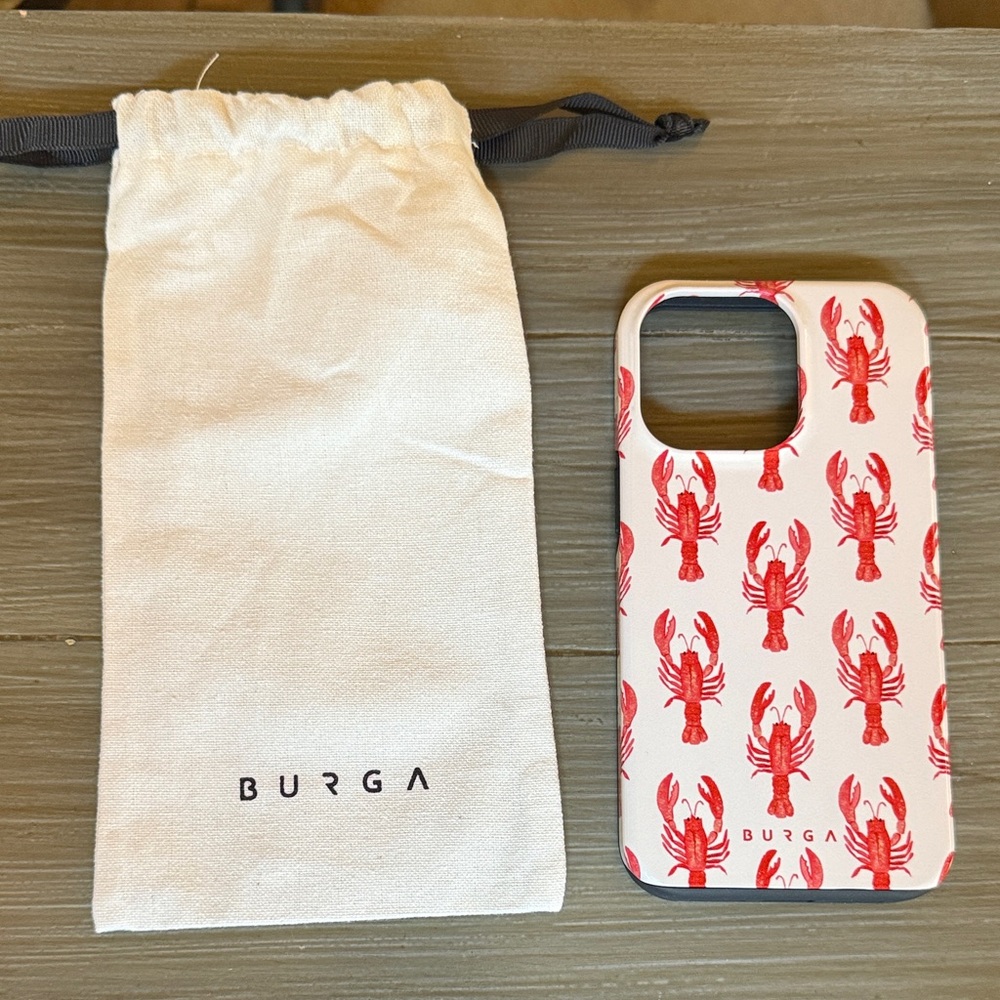 Iphone 16 Pro BURGA Lobster Pattern Phone Case - Red and White